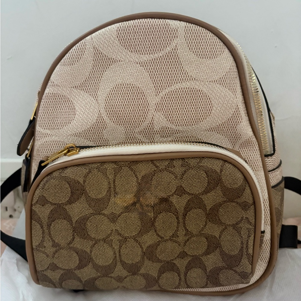 Inspired Signature Mini Backpack in Beige/Tan